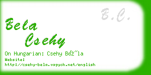 bela csehy business card